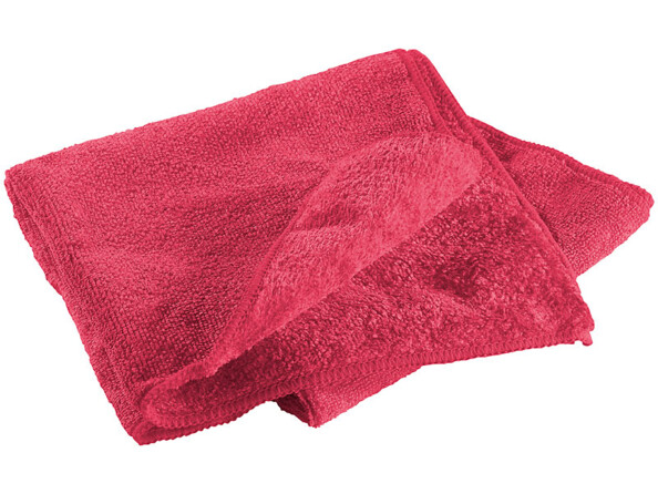 Serviette en microfibres double face 80 x 40 cm - Rouge
