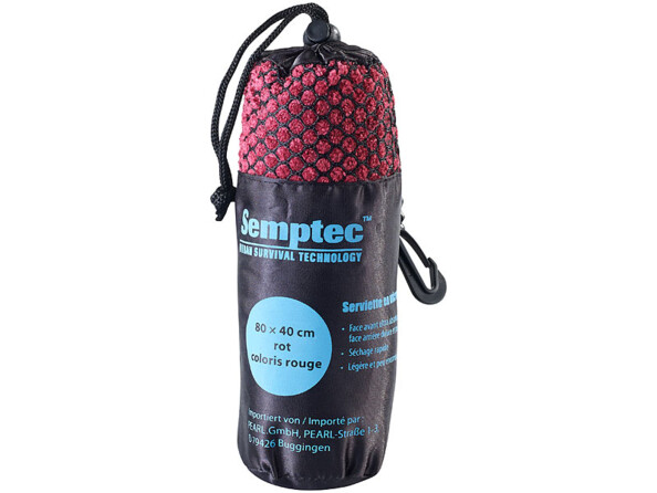 Serviette en microfibres double face 80 x 40 cm - Rouge