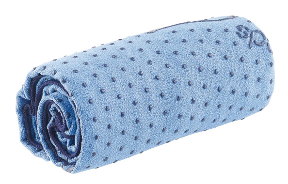 Serviette yoga en microfibres antidérapante - Bleu Pearl Sports