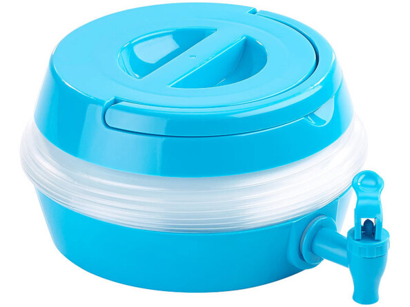 Fontaine à eau rabattue avec poignée de transport pliée