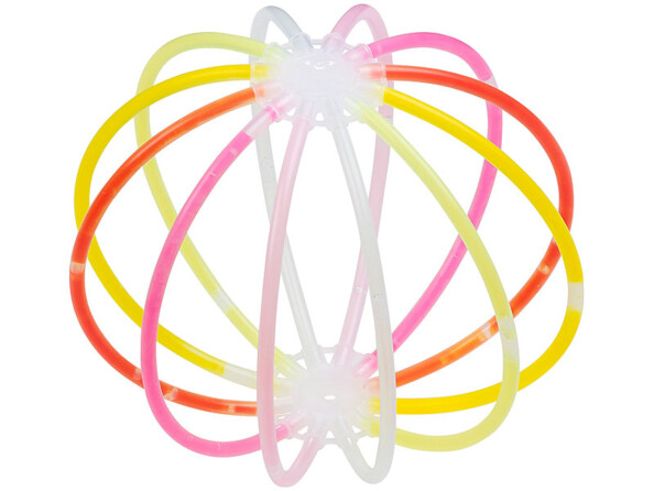 100 tubes lumineux fluorescents 20 cm / 6 coloris avec raccords Pearl