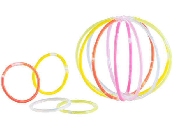 100 tubes lumineux fluorescents 20 cm / 6 coloris avec raccords Pearl