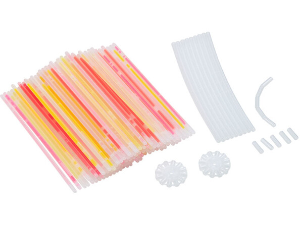 100 tubes lumineux fluorescents 20 cm / 6 coloris avec raccords Pearl