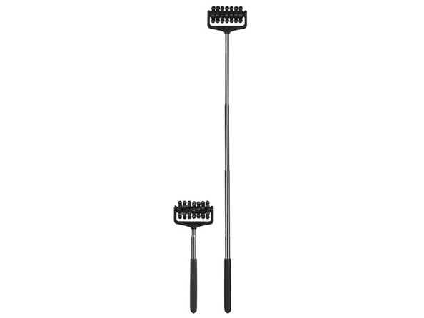 2 rouleaux de massage à picots avec manche télescopique