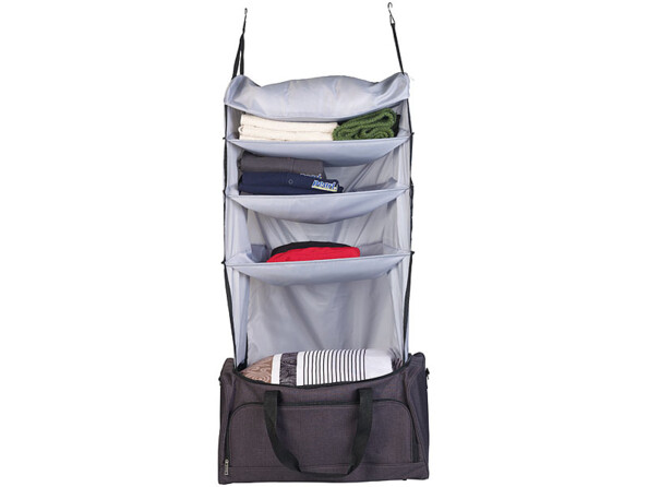 2 sacs de voyage pliables avec organiseur à suspendre intégré