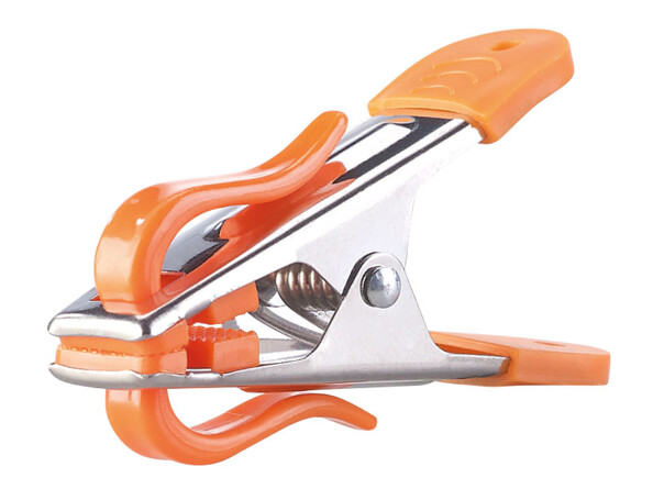 20 pinces à linge avec clips de suspension extérieurs et soft grip, 5 coloris