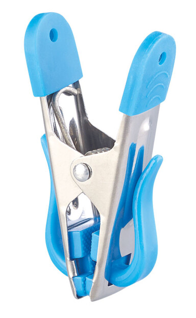 20 pinces à linge avec clips de suspension extérieurs et soft grip, 5 coloris