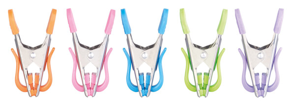 20 pinces à linge avec clips de suspension extérieurs et soft grip, 5 coloris