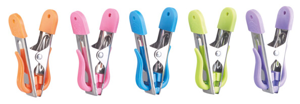 pack de 20 pinces à linge en métal et silicone avec couleurs flash