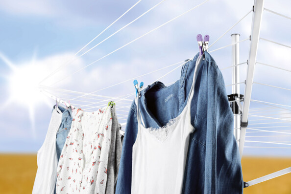 20 pinces à linge avec clips de suspension extérieurs et soft grip, 5 coloris