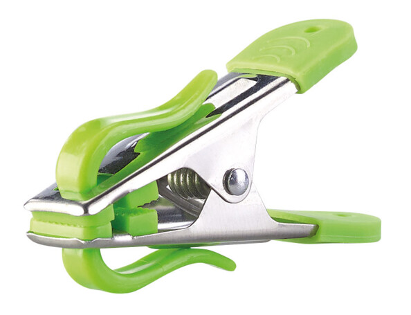 20 pinces à linge avec clips de suspension extérieurs et soft grip, 5 coloris