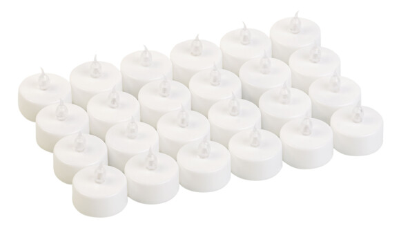 24 bougies plates à LED avec effet flamme vacillante