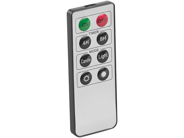 Vue sur la telecommande des bougies en cire veritable