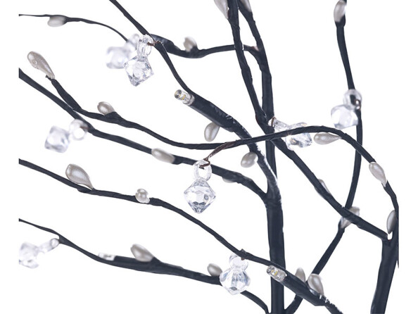 5 branches décoratives lumineuses 90 cm 30 LED blanc chaud