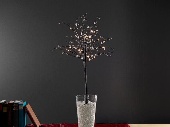 5 branches décoratives lumineuses 90 cm 30 LED blanc chaud