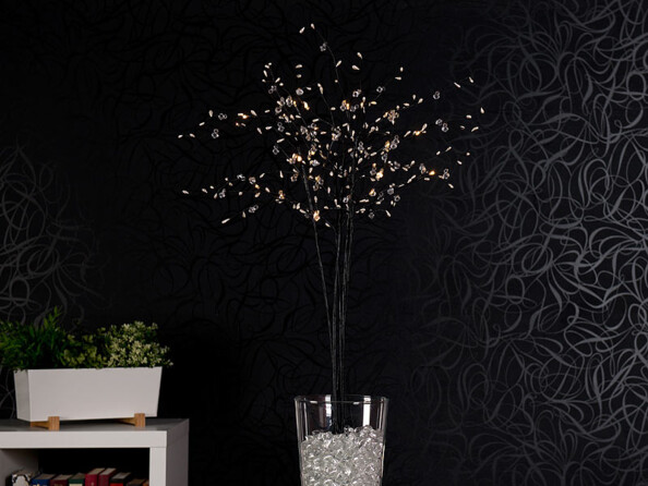 5 branches décoratives lumineuses 90 cm 30 LED blanc chaud