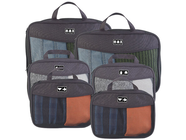 6 sacs à vêtements compressibles en 2 tailles
