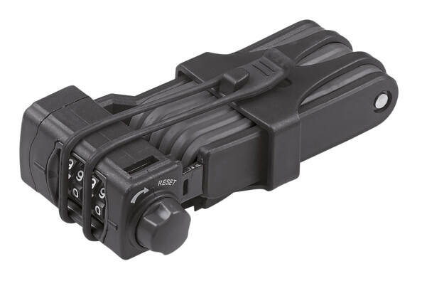 cadenas en acier pliable pour velo et trottinette électrique avec support cadre et code 4 chiffres