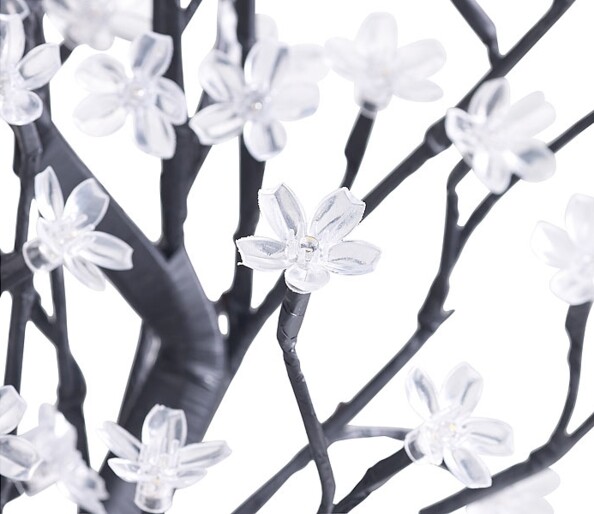 Arbre lumineux 45 cm avec 64 fleurs à LED Lunartec