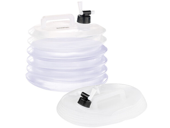 Bidon pliable ovale, 15L qui se plie en accordéon pour occuper le moins de place rangé