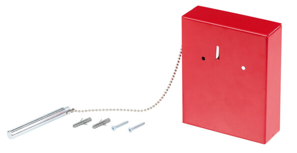 boite en acier pour rangement clé de sécurité avec fixation murale et marteau brise glace d'urgence
