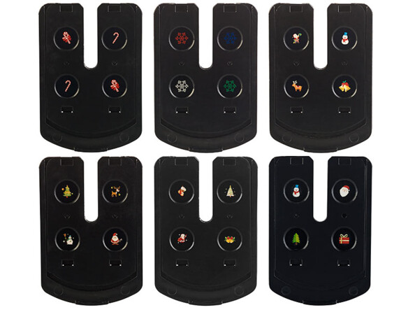 2 bougies à LED avec projection de motifs de Noël