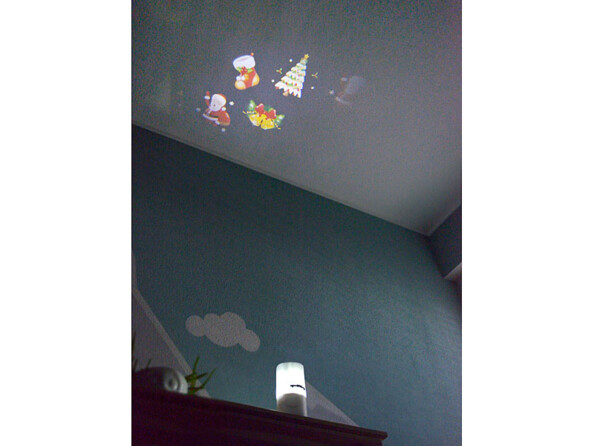 2 bougies à LED avec projection de motifs de Noël