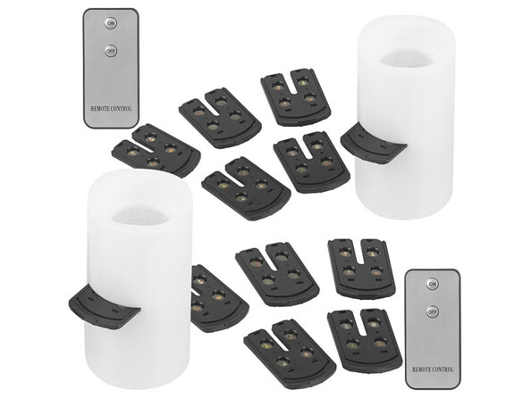 2 bougies à LED avec projection de motifs de Noël