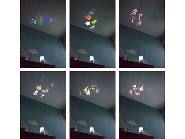 2 bougies à LED avec projection de motifs de Noël