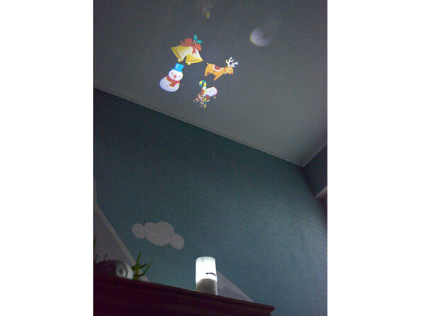 2 bougies à LED avec projection de motifs de Noël