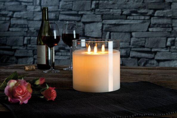 bougie led 3 flammes en cire veritable pour diner aux chandelles et deco noel