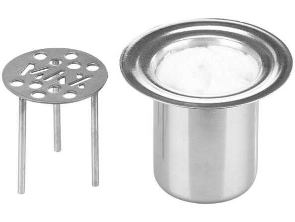 Brûleur de table décoratif au bioéthanol, 53 ml, blanc