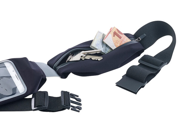 Ceinture running avec compartiment à clés séparé - Pour smartphone jusqu'à 6"