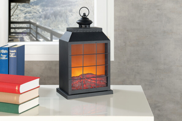 2 mini cheminées décoratives avec effet flamme réaliste - USB ou piles