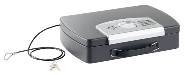 boite de transport en métal avec serrure à code et clé de securité pour documents a4 et dossiers professionnels