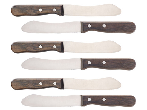 6 couteaux à beurre avec manche en bois