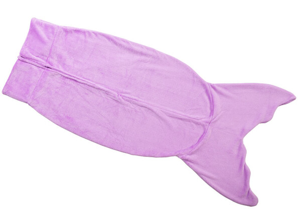 Couverture queue de sirène mauve 140 x 60 cm pour enfant