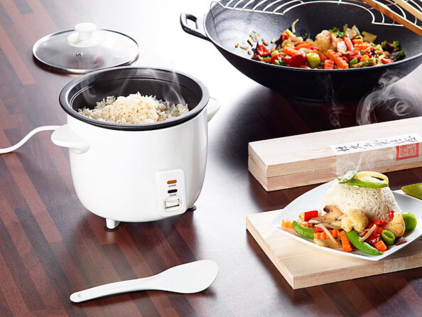 Cuiseur à riz avec panier vapeur et fonction maintien au chaud, 1 L, 400 W
