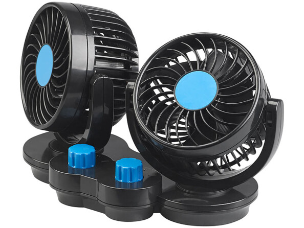 Double ventilateur 6 W / 12 V à 2 niveaux de vitesse VT-60.car. Pour allume-cigare 12 V