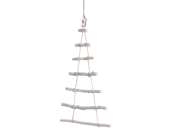 2 échelles décoratives en bois en forme de sapin de Noël