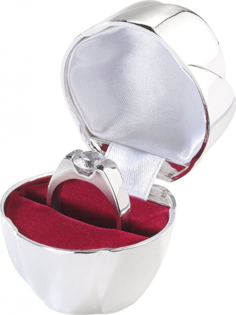 Écrin à bague style rose en métal - Argenté