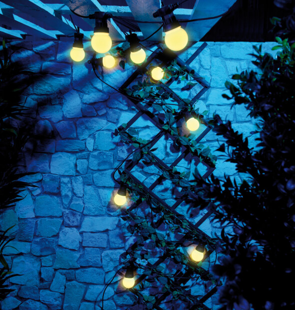 Guirlande guinguette 4,50 m 10 ampoules LED 3W - Blanc chaud