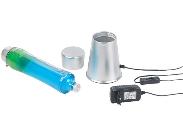 Lampe Lava bleue/verte Lunartec avec ampoule remplaçable.