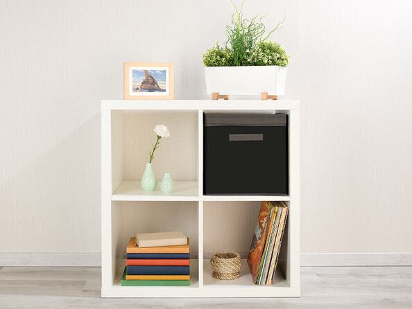 Lot de 2 boîtes de rangement pliables avec couvercle - Noir