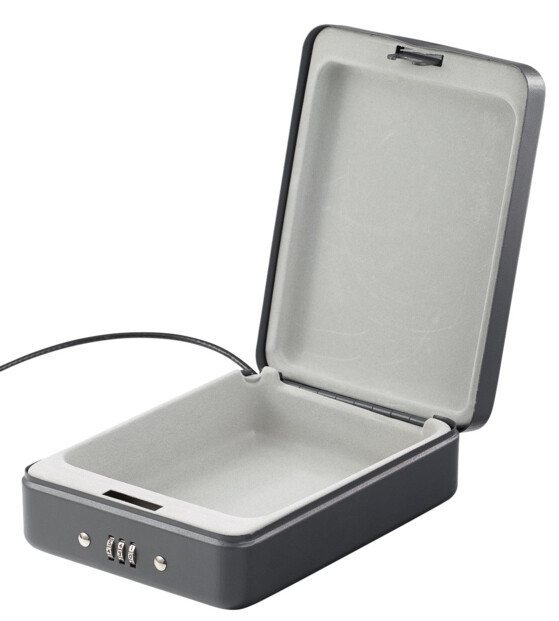 Mini coffre-fort voyage & voiture avec câble de sûreté - 1 L