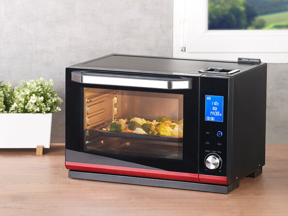 Mini four 2 en 1 vapeur et chaleur tournante 2100 W