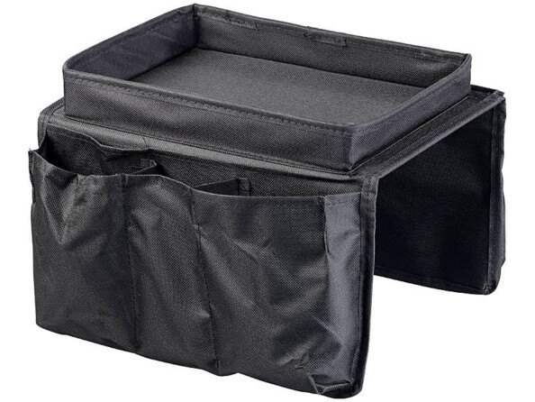 2 organiseurs pour accoudoir de canapé avec plateau et 5 compartiments