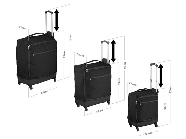 3 valises trolley ultralégères - 46 / 57 / 78 L