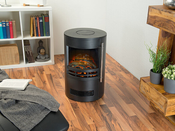 Poêle électrique 2000 WCarlo Milano. Effet flamme 3D réaliste