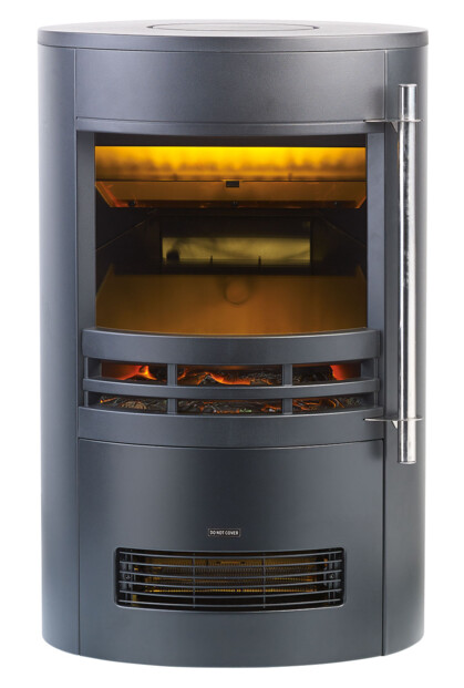 faux poele electrique design moderne avec effet flammes realistes et thermostat integré 2000w carlo milano